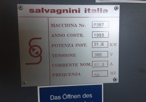 Salvagnini S4_0385 +P4_0387 model 2220 Vouwmachine