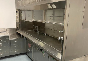 Used 10’ Stainless Fume hood Bench top w/ base