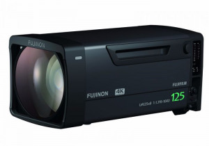 Lente Fujinon UA125x8 BESM 4K Plus Premier Box usada com suporte e totalmente digital