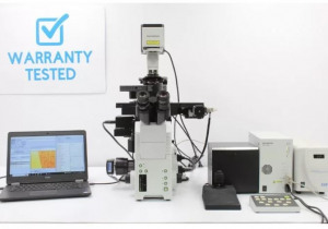 Microscópio motorizado de fluorescência invertida com foco automático Olympus IX81 ZDC Pred IX83 - AV