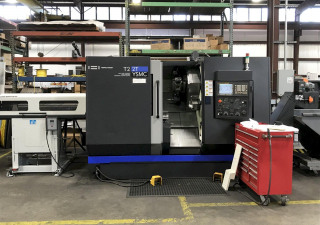 Hwacheon T2 2Tysmc Cnc Horizontal Tour, Fanuc 31I-Model A Control, Twin Spindle, Twin Turret, Live Tooling, Y Axis, 2014