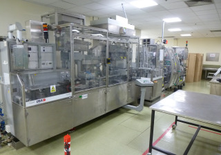 Complete blister packing line for tablets & capsules with IMA C60 Plus, checkweigher, vignette labeller and bundler shrink wrapper