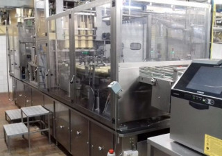 Machine de remplissage de margarine d'occasion Hamba Bk 6004M avec encartonneuse Schafer & Flotmann