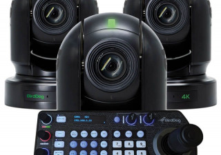 Used BirdDog Eyes P400 4K NDI PTZ Camera Kit 3x Black with FREE PTZ Keyboard