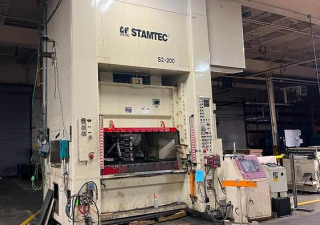 Used 200/220 TON STAMTEC "S2-200-72-48" SINGLE-ACTION 2-POINT STRAIGHT SIDE PRESS w/SERVO-FEED SYSTEM