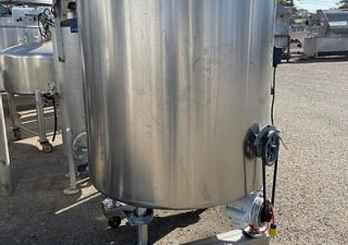 250 Gallon Stainless Steel Vertical Jacketed Mix Tank with Side Agitation