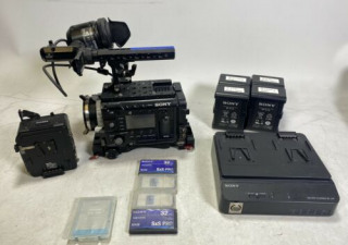 Sony PMW F55 camera + OLED v/finder, Vocas base plate, Media, AXS-R5, batteries