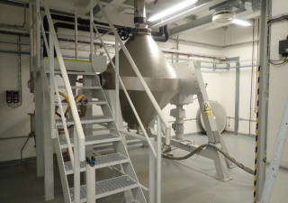 Used 1200 LITRE PHARMIX STAINLESS STEEL (AISI 316L) DOUBLE CONE JACKETED VACUUM BLENDER DRYER